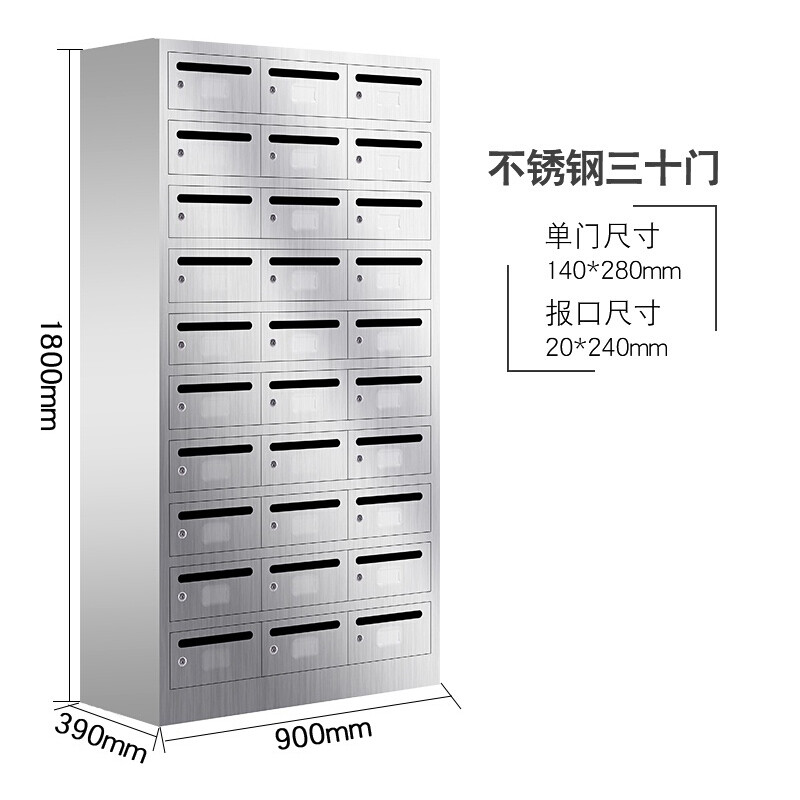 30門不銹鋼信報箱
