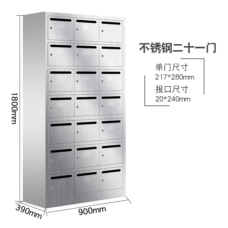 21門不銹鋼信報箱
